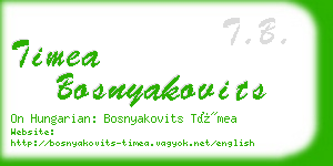 timea bosnyakovits business card